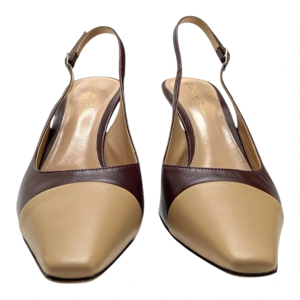 Gianvito Rossi Leather Cap Toe Slingback Size 39